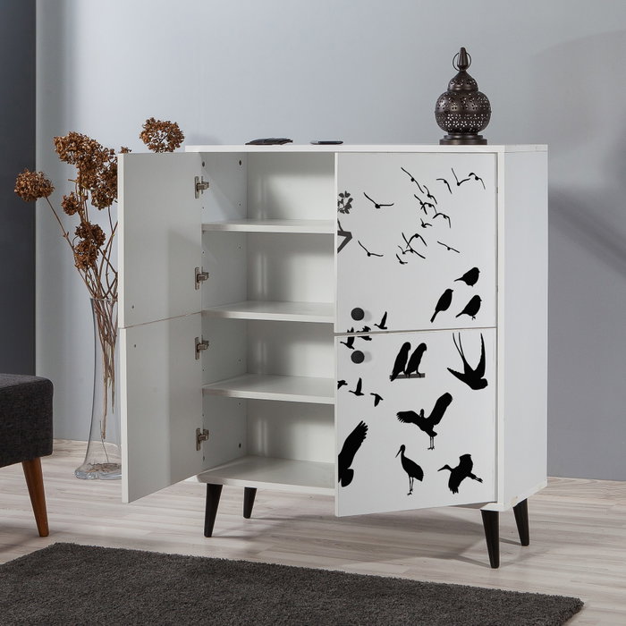 Hanah Home Multilüx Manyas Armario Multiusos Blanco y Negro Hanah Home Multilüx Manyas Armario Multiusos Blanco y Negro